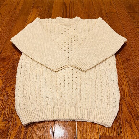 Highland Home Industries Scotland Scottish Thistle Cable Knit Aran Wool Sweater - Picture 1 of 16